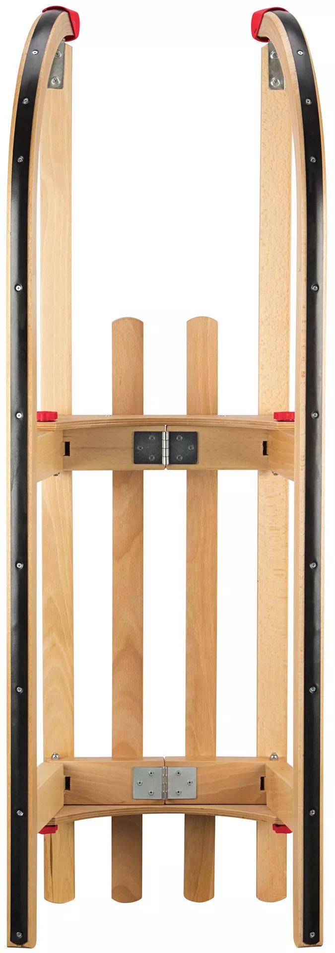 Opvouwbare houten slee met rugleuning