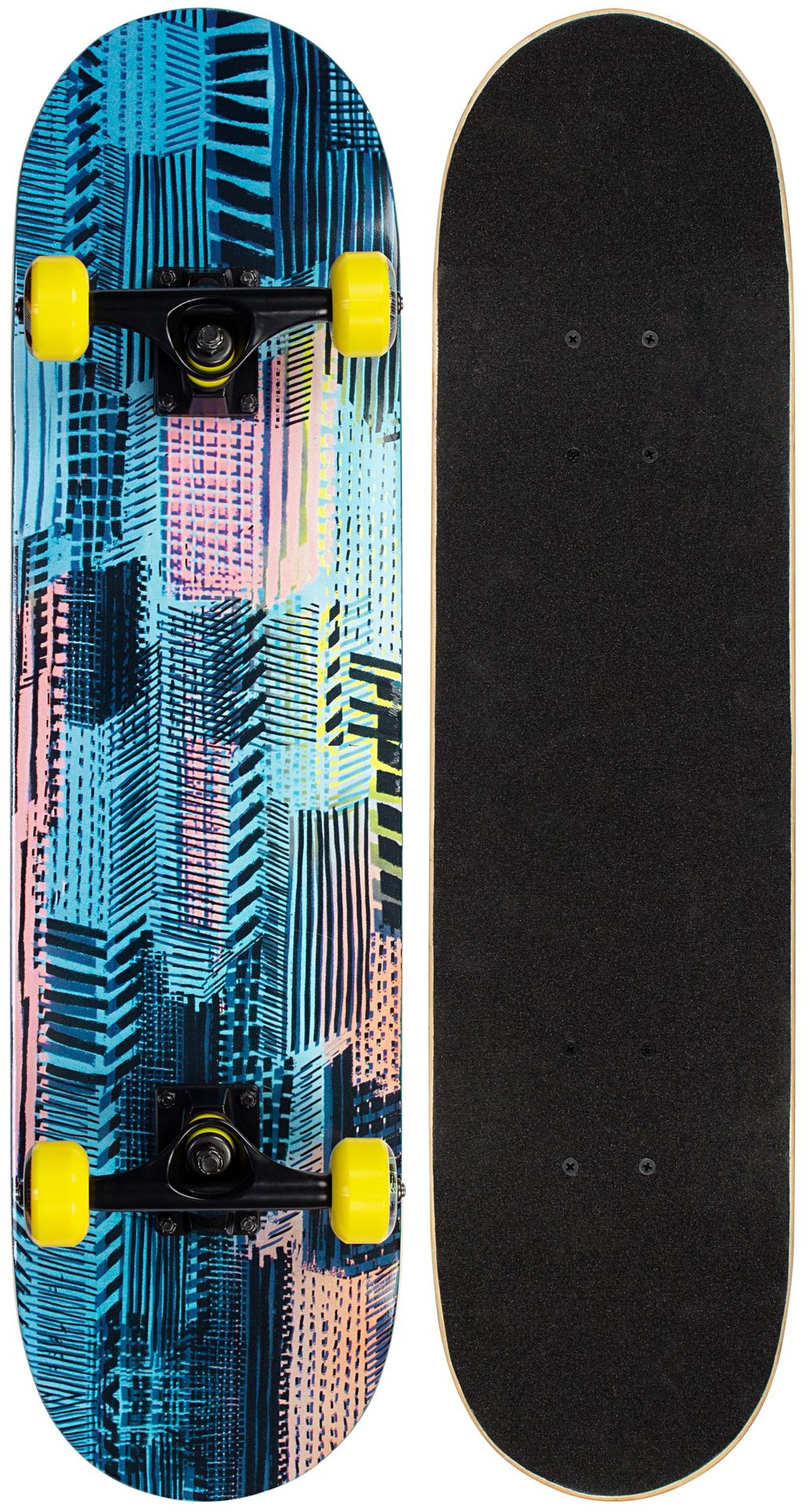 Mid-Level Skateboard Special Edition Neon Chevron blauw