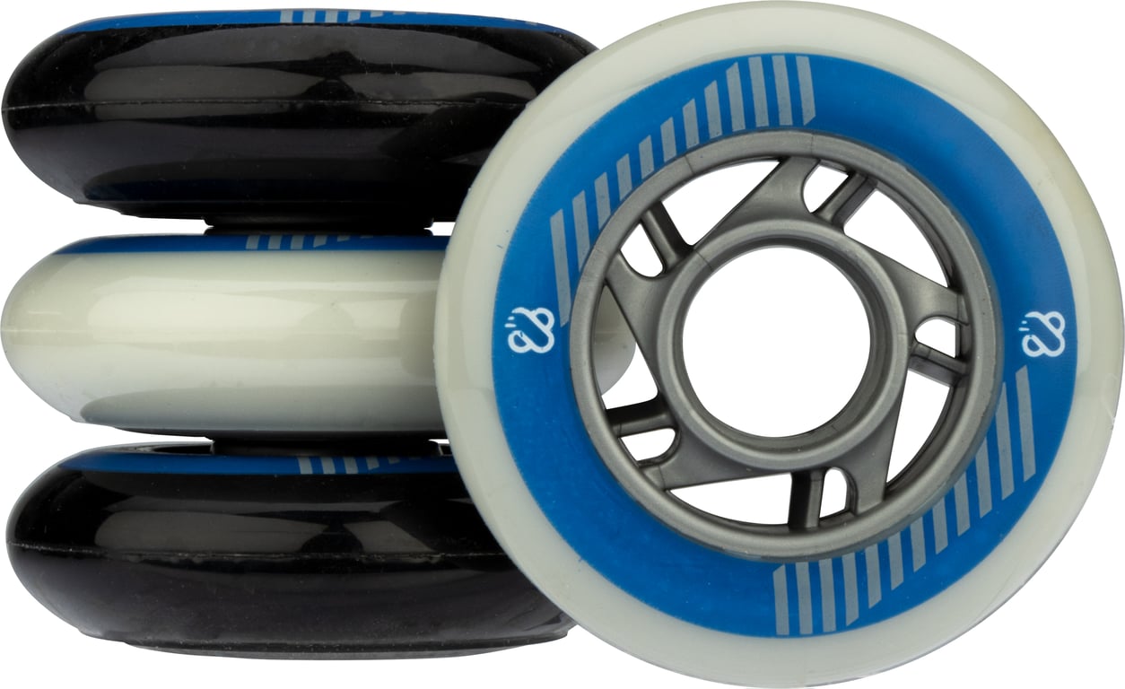 Inline Skate Wielen Set - 72x24 mm - 4st - Zwart