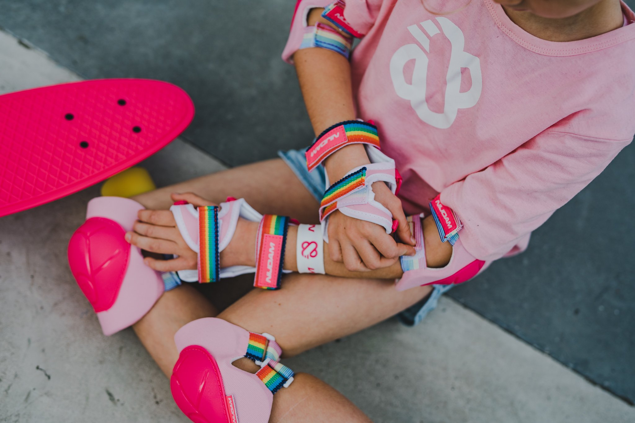 Skate Beschermset Kinderen - Pink Rainbows