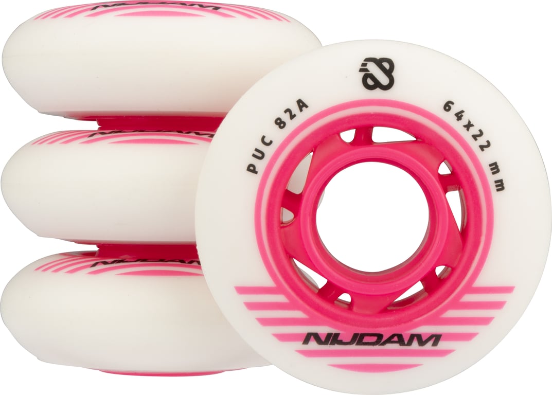 Inline Skate Wheel Set - 64x22 mm - 4pcs - White