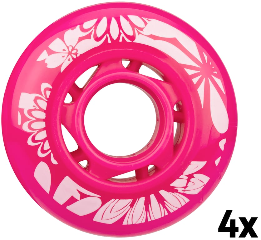 Inline Skate Wielen Set - 64x24 mm - 4st - Roze