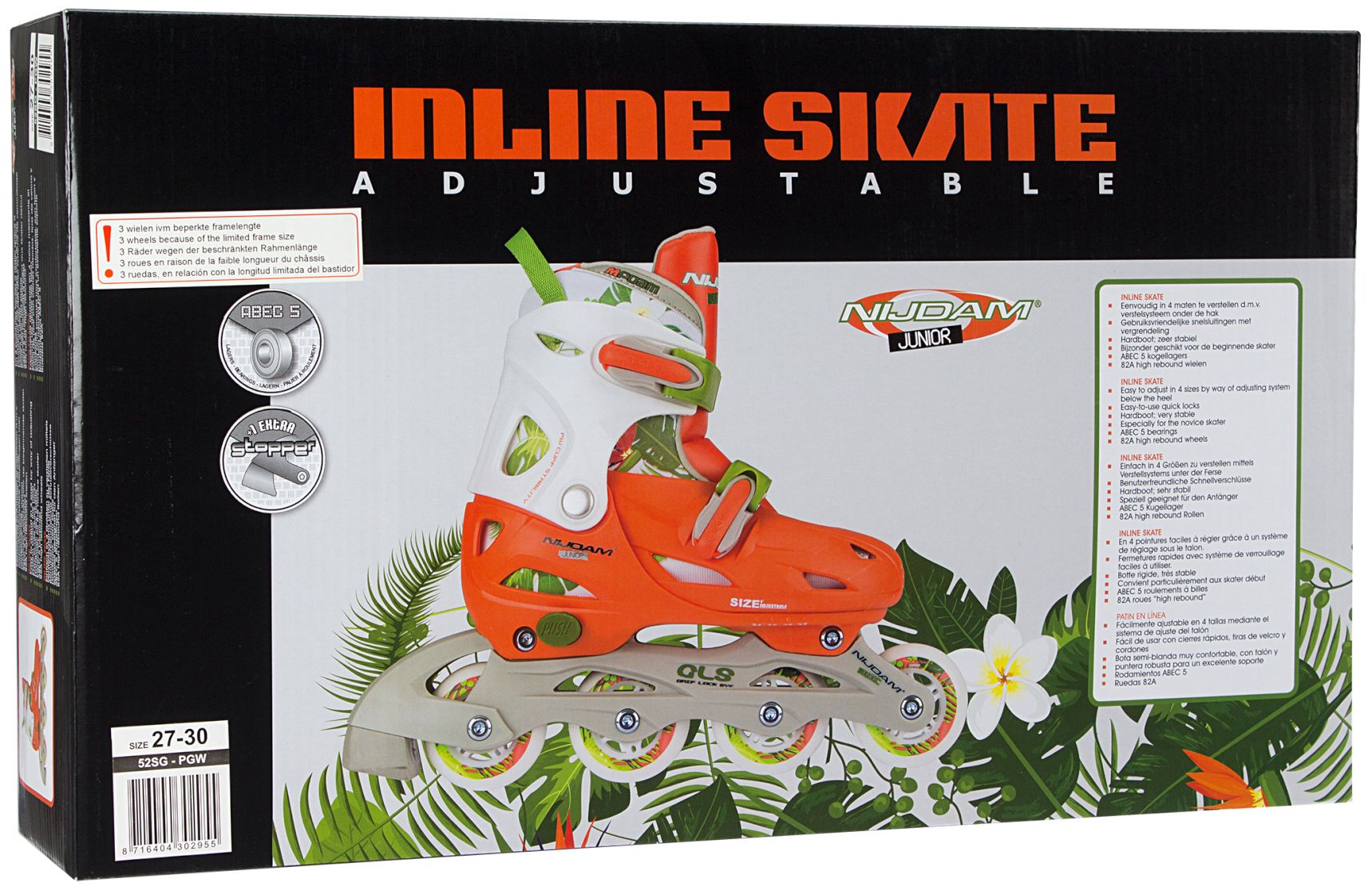 Inlineskates Junior Verstelbaar • Hardboot • Jungle •