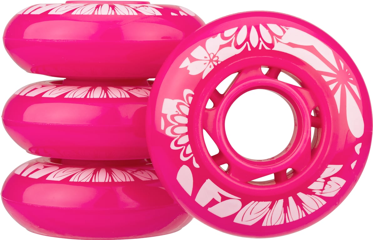 Inline Skate Wielen Set - 64x24 mm - 4st - Roze