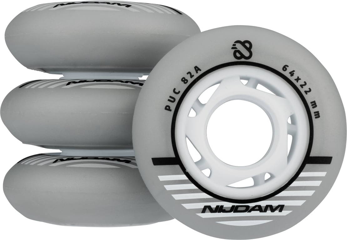 Inline Skate Wielen Set - 64x24 mm - 4st - Silver